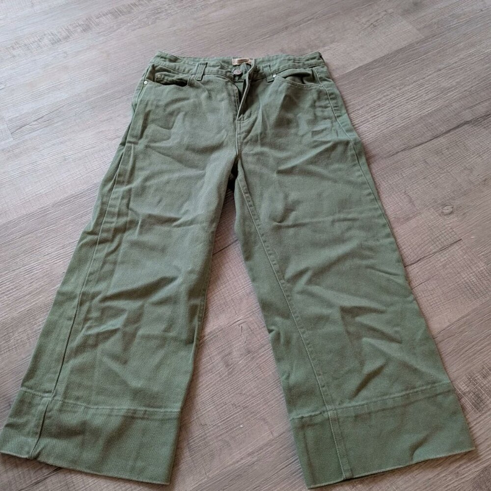 SKY AND SPARROW Twill Crop Womens Juniors Wide Leg Pants Size 7